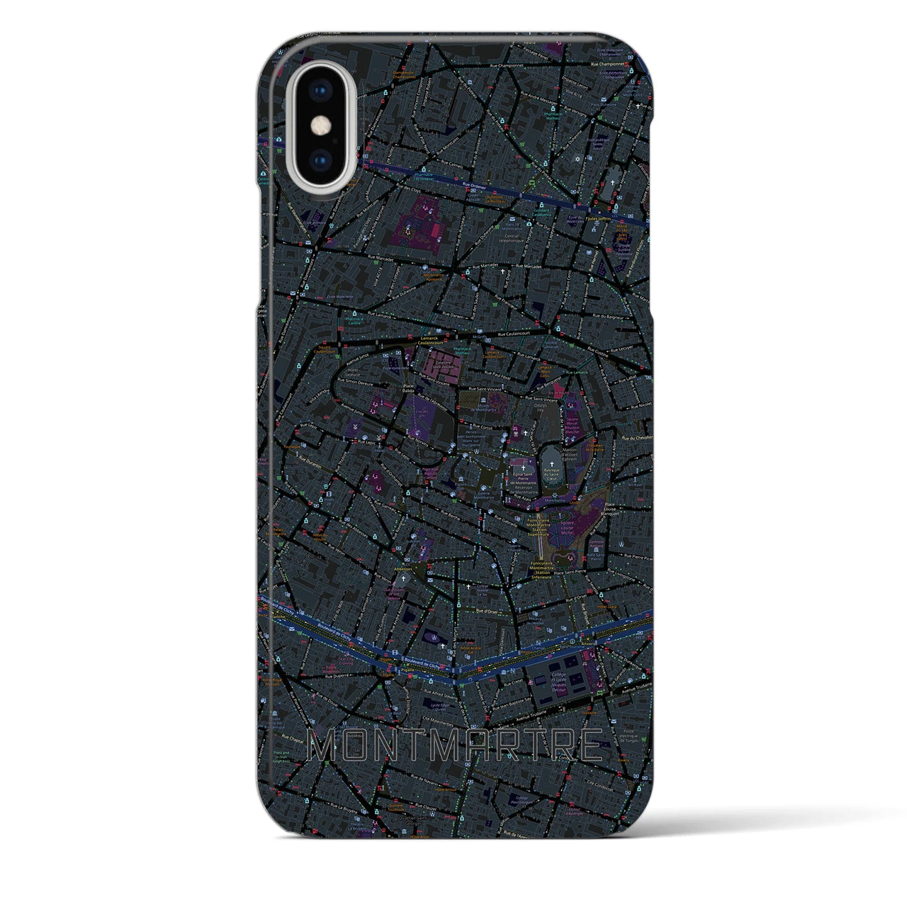【モンマルトル(フランス)】地図柄iPhoneケース(バックカバータイプ)