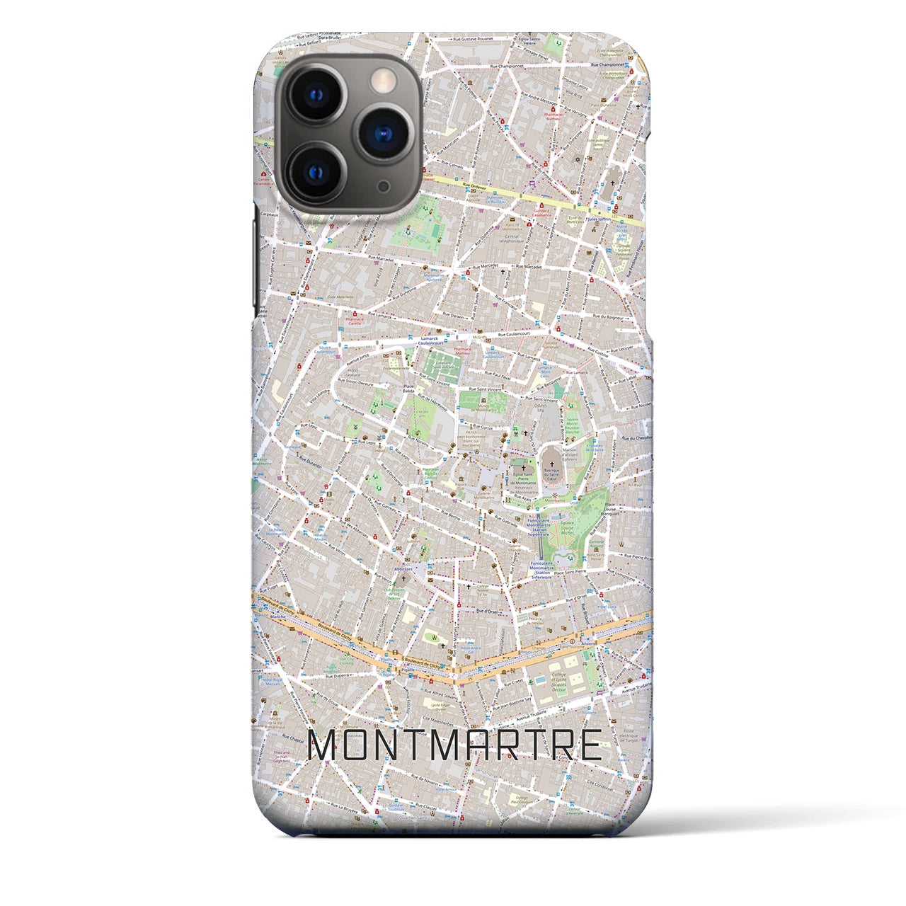 【モンマルトル(フランス)】地図柄iPhoneケース(バックカバータイプ)