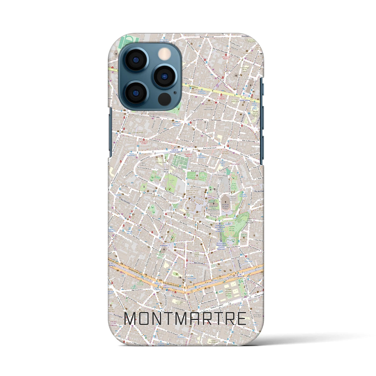【モンマルトル(フランス)】地図柄iPhoneケース(バックカバータイプ)