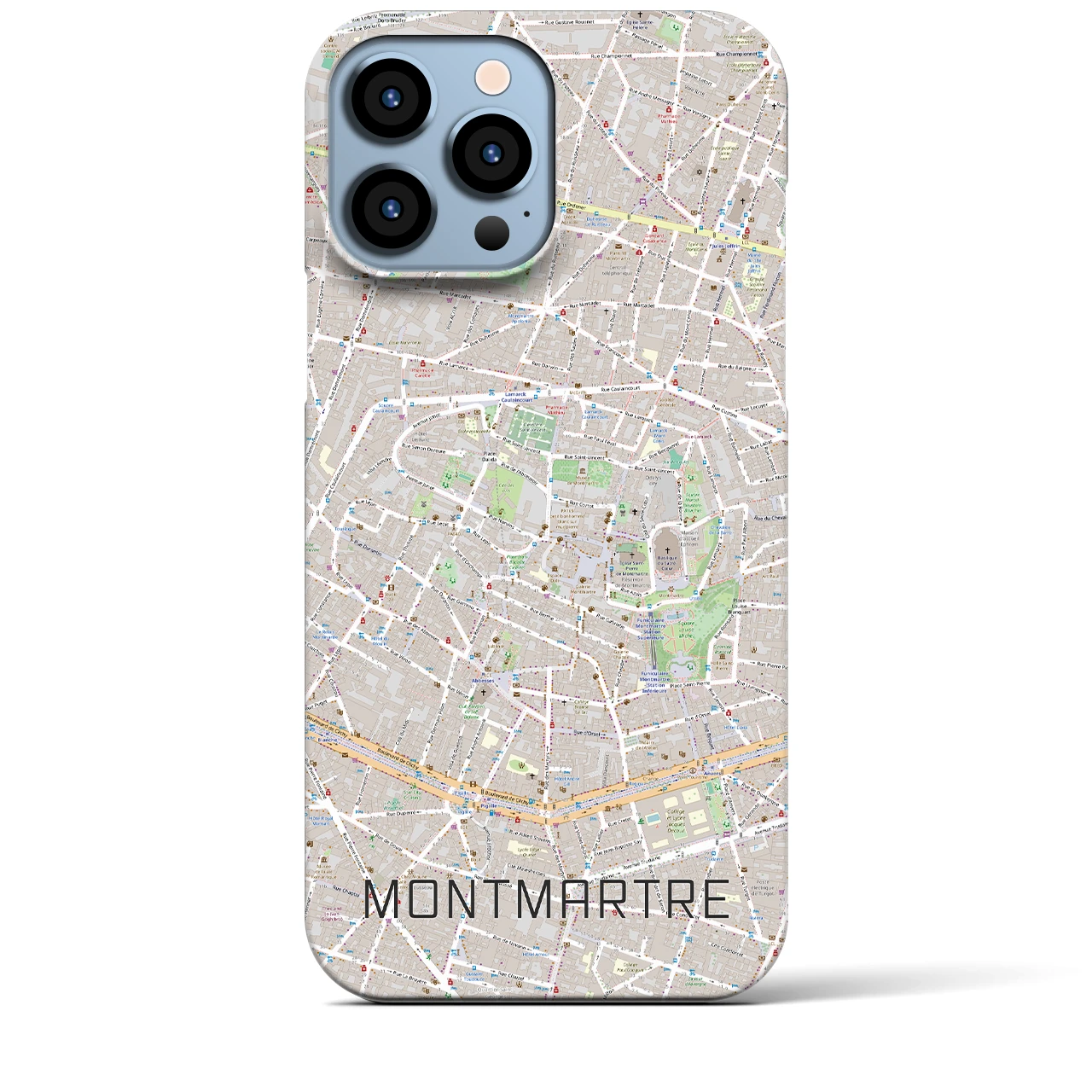 【モンマルトル(フランス)】地図柄iPhoneケース(バックカバータイプ)