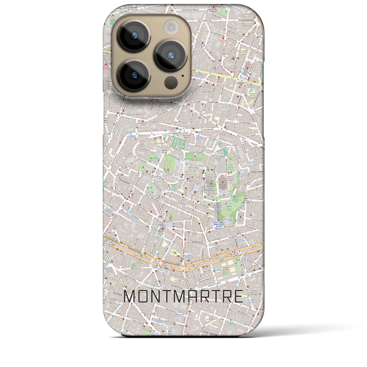 【モンマルトル(フランス)】地図柄iPhoneケース(バックカバータイプ)