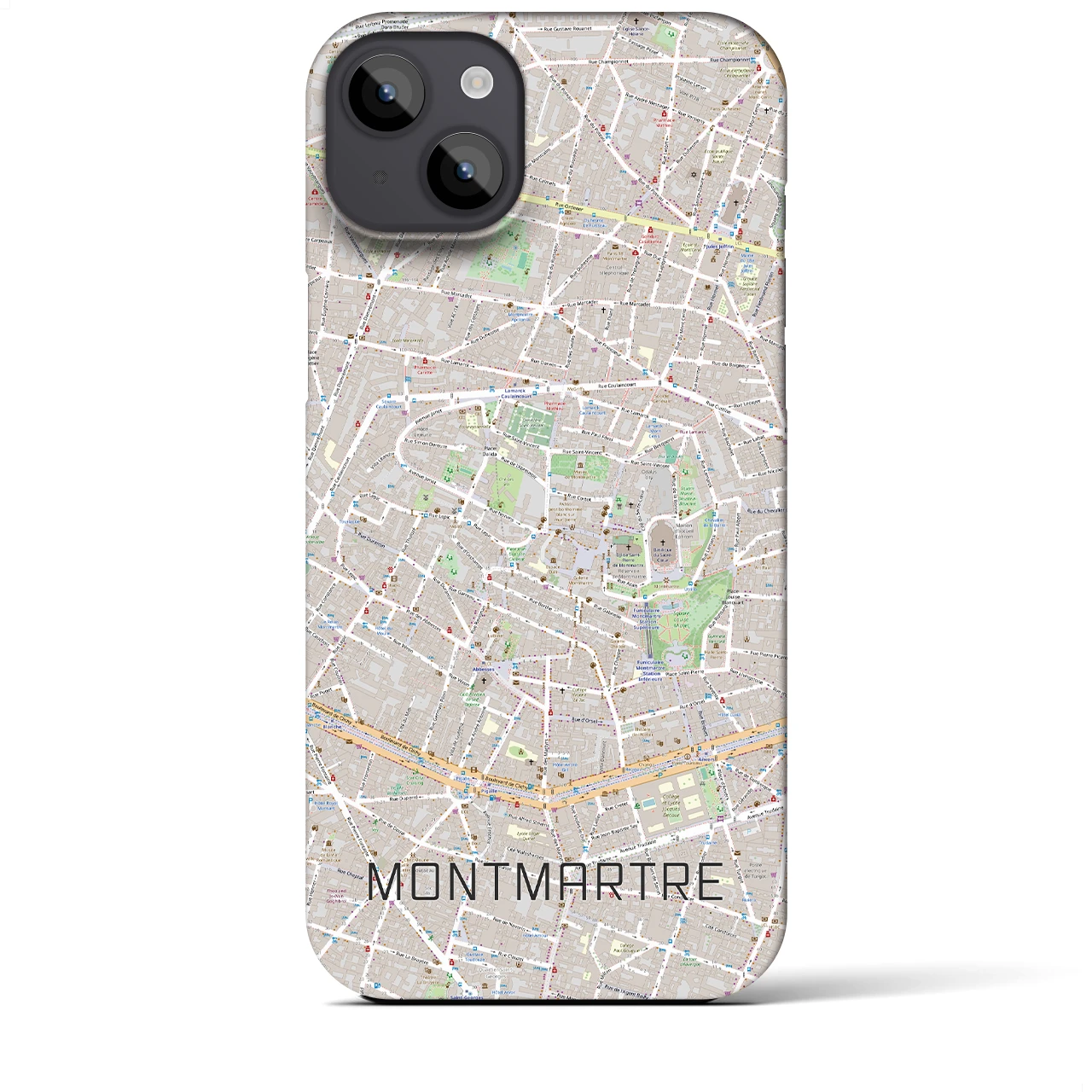 【モンマルトル(フランス)】地図柄iPhoneケース(バックカバータイプ)
