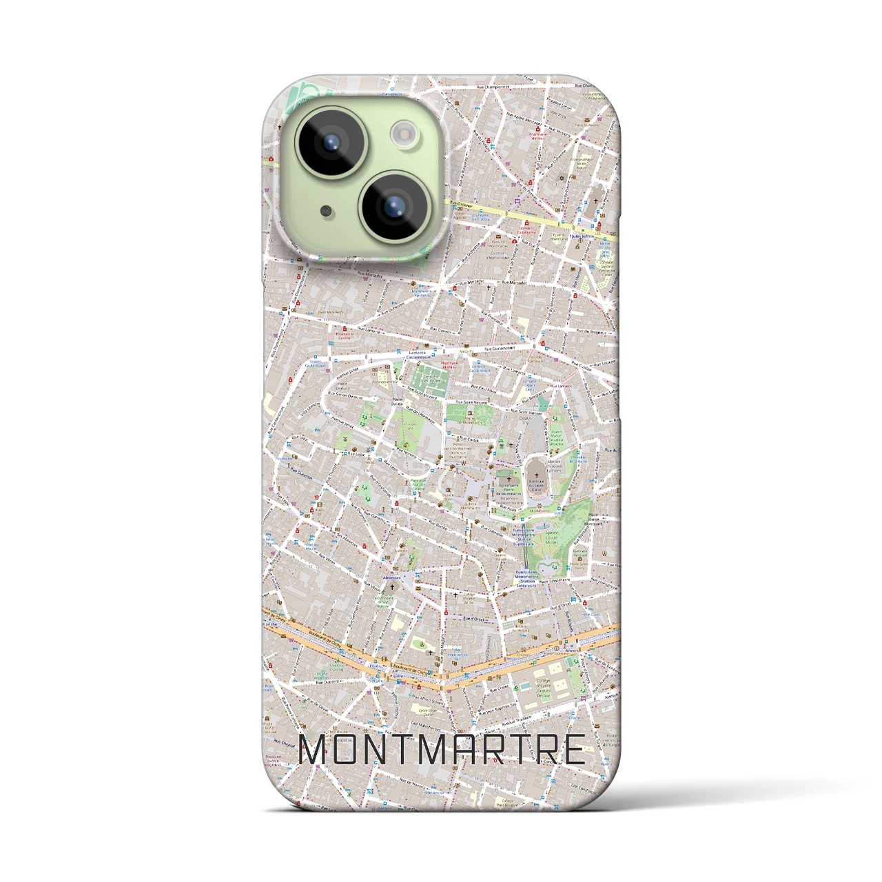 【モンマルトル(フランス)】地図柄iPhoneケース(バックカバータイプ)