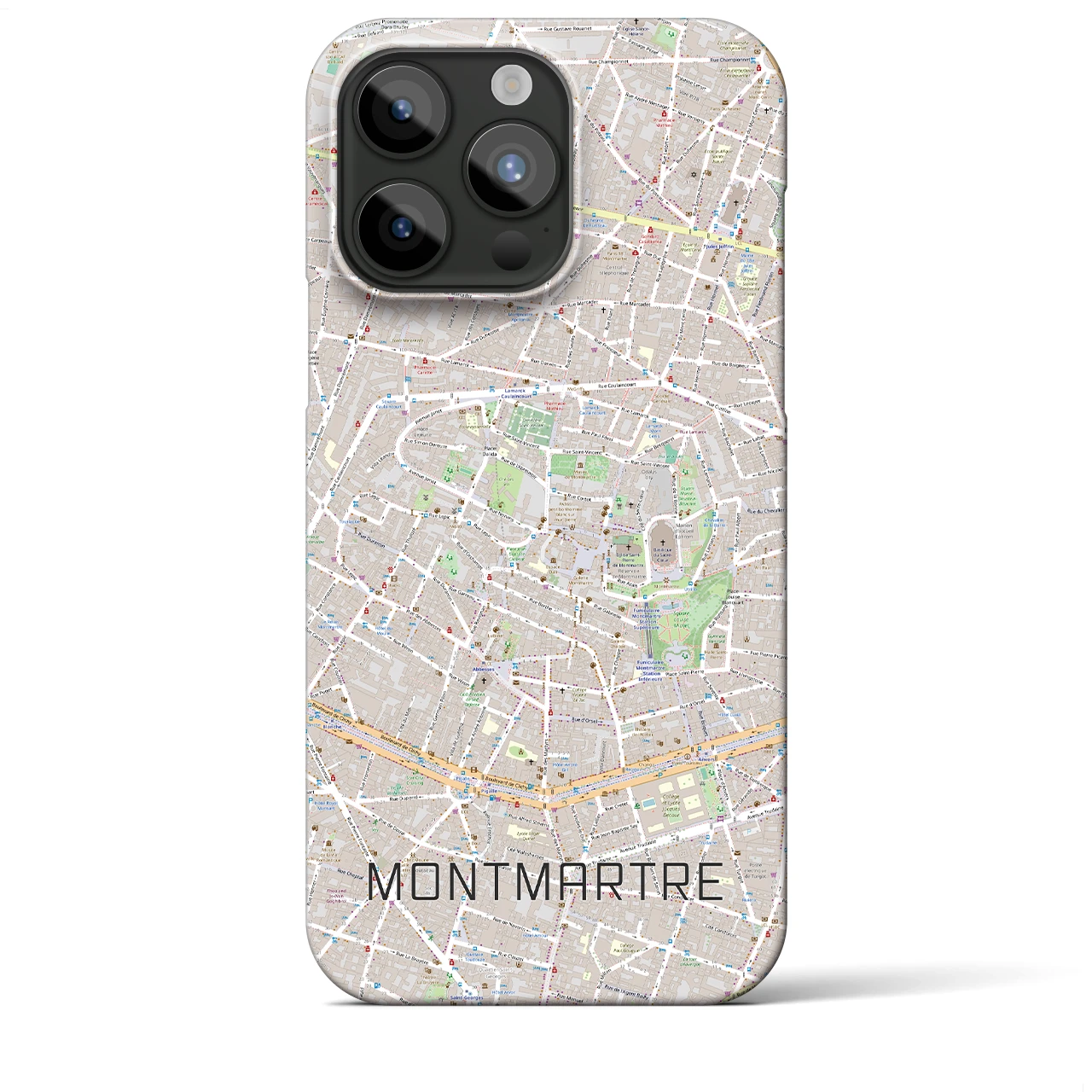 【モンマルトル(フランス)】地図柄iPhoneケース(バックカバータイプ)