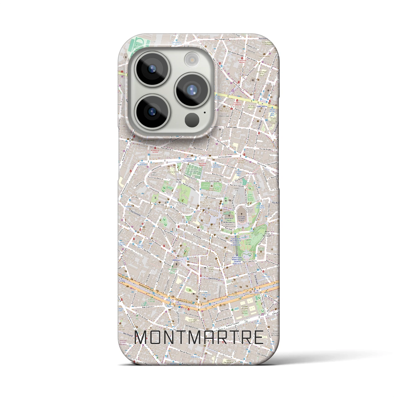 【モンマルトル(フランス)】地図柄iPhoneケース(バックカバータイプ)