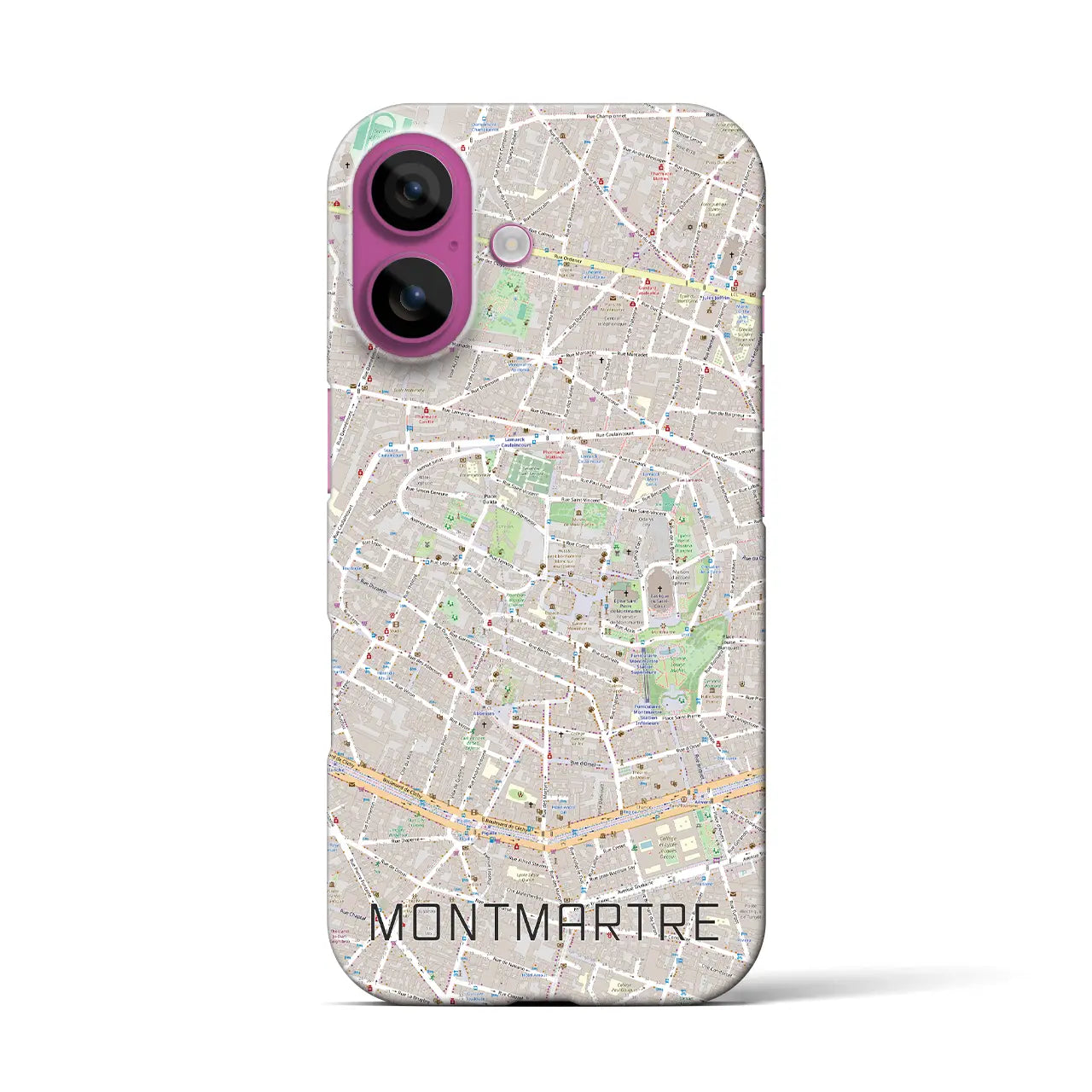 【モンマルトル(フランス)】地図柄iPhoneケース(バックカバータイプ)