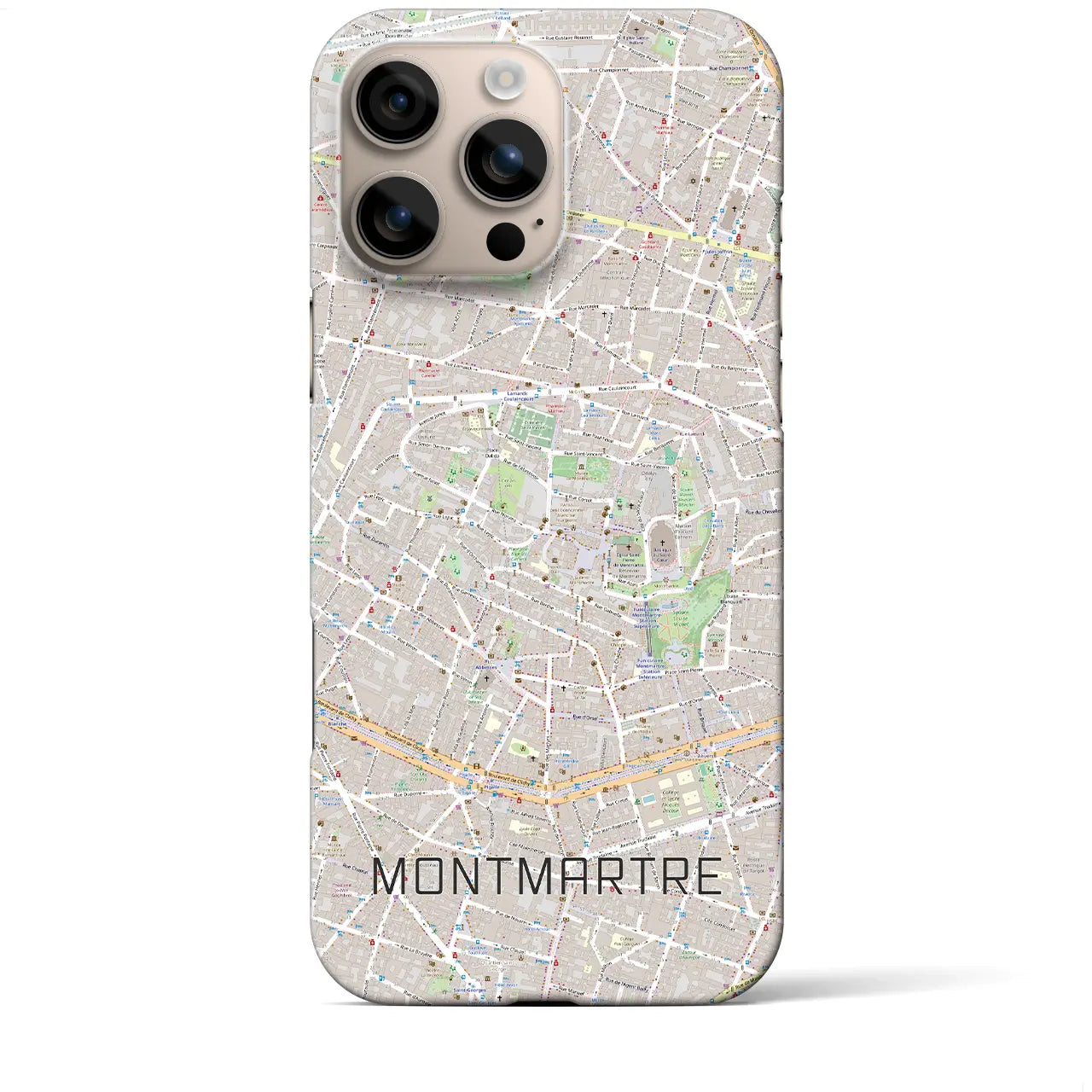 【モンマルトル(フランス)】地図柄iPhoneケース(バックカバータイプ)