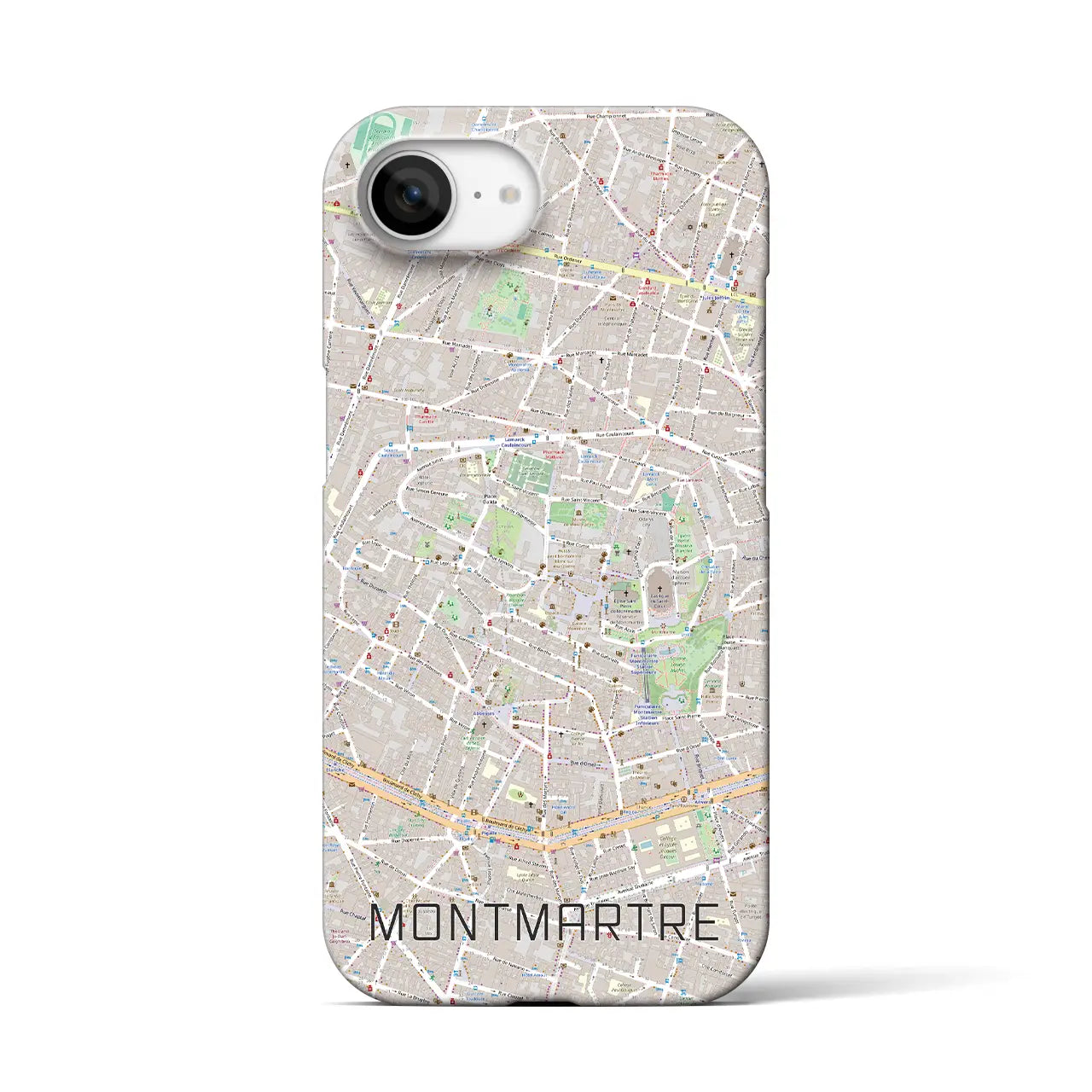 【モンマルトル(フランス)】地図柄iPhoneケース(バックカバータイプ)