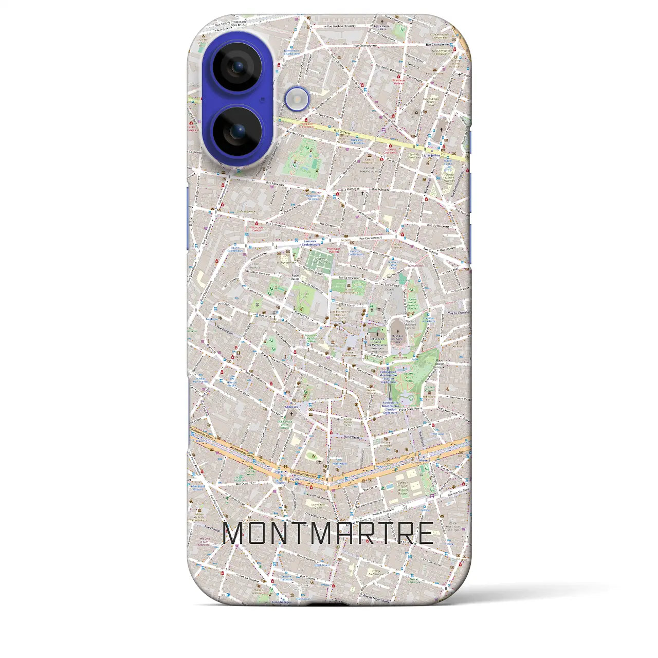 【モンマルトル(フランス)】地図柄iPhoneケース(バックカバータイプ)ナチュラル・iPhone 16 Pro Max 用