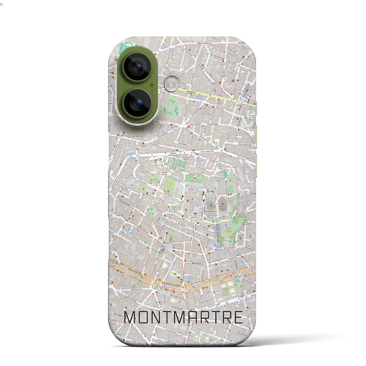 【モンマルトル(フランス)】地図柄iPhoneケース(バックカバータイプ)ブラック・iPhone 17 Pro Max 用