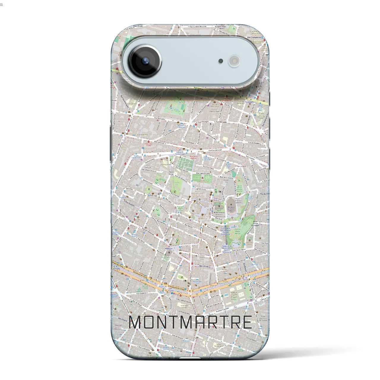 【モンマルトル(フランス)】地図柄iPhoneケース(バックカバータイプ)