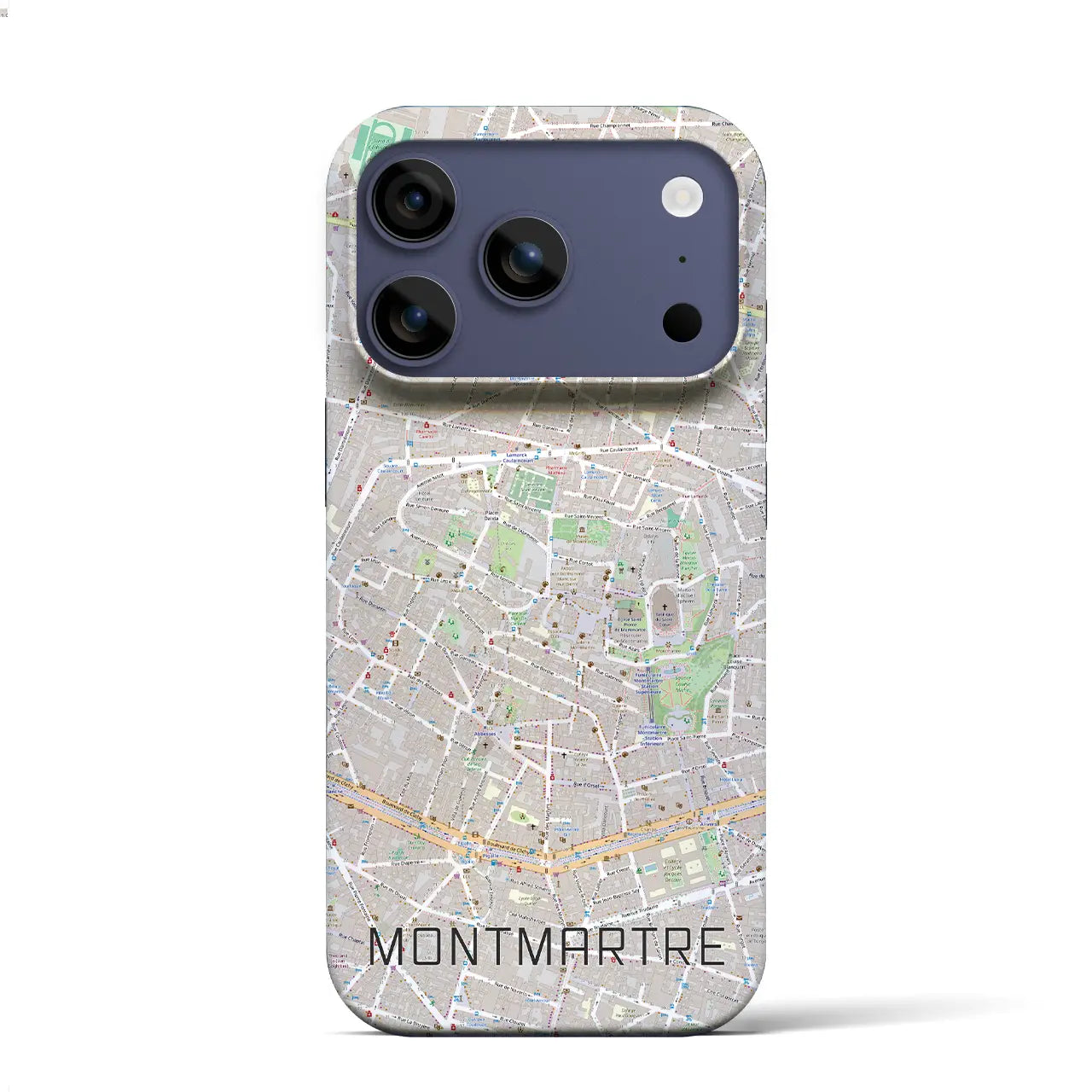 【モンマルトル(フランス)】地図柄iPhoneケース(バックカバータイプ)