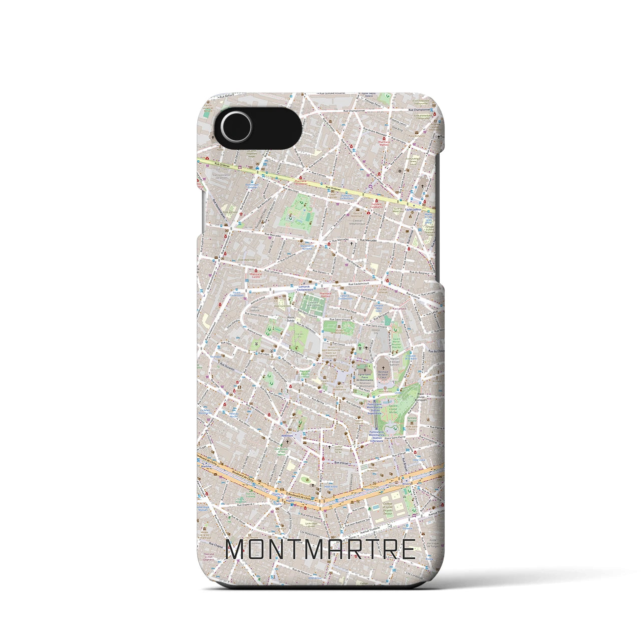 【モンマルトル(フランス)】地図柄iPhoneケース(バックカバータイプ)