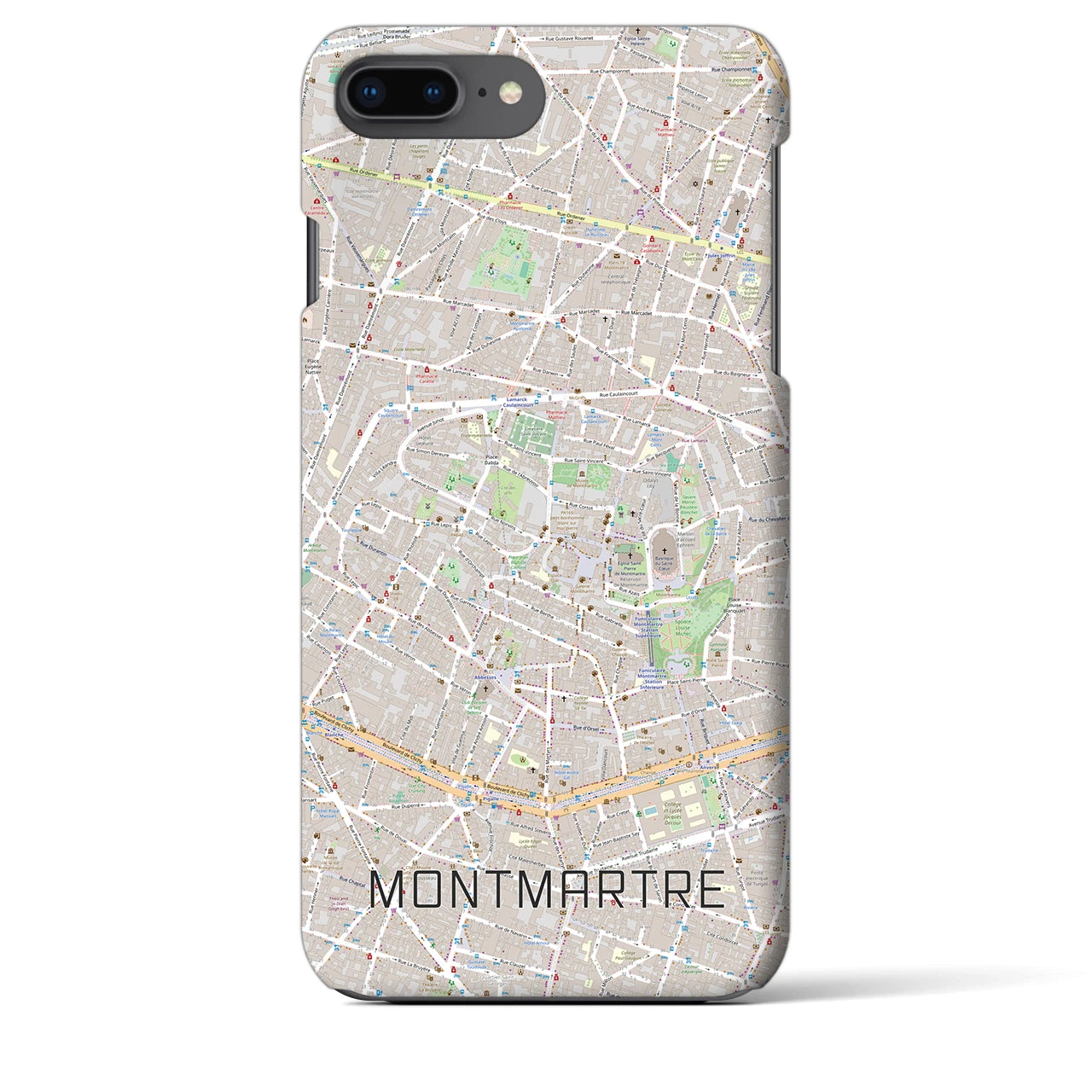 【モンマルトル(フランス)】地図柄iPhoneケース(バックカバータイプ)