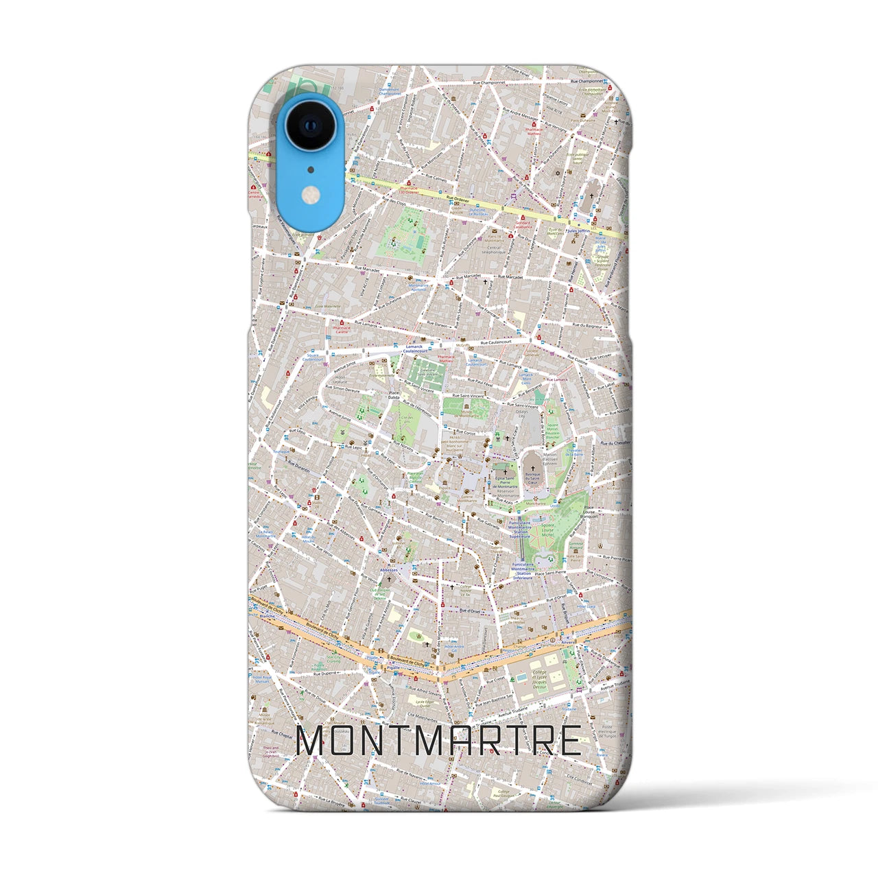 【モンマルトル(フランス)】地図柄iPhoneケース(バックカバータイプ)