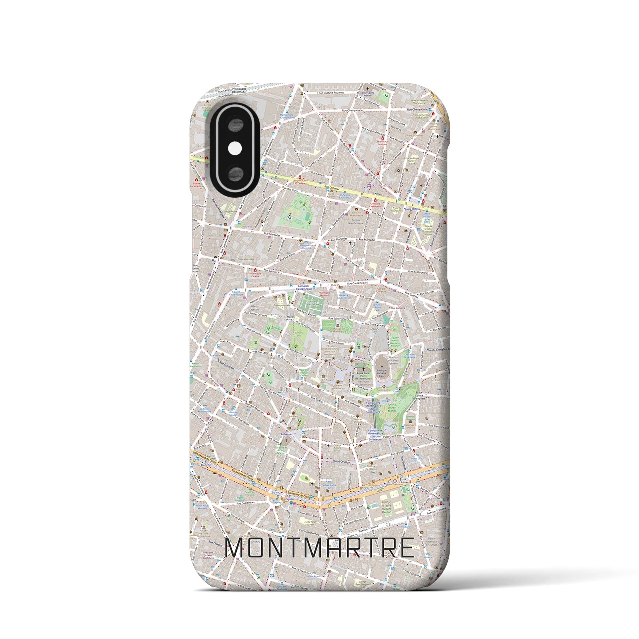 【モンマルトル(フランス)】地図柄iPhoneケース(バックカバータイプ)