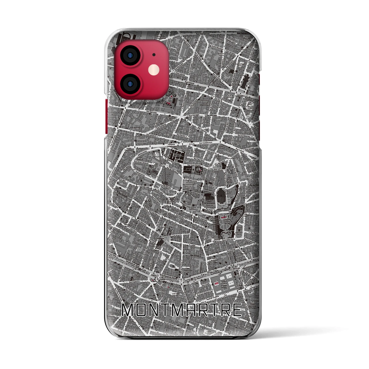 【モンマルトル(フランス)】地図柄iPhoneケース(クリアタイプ)