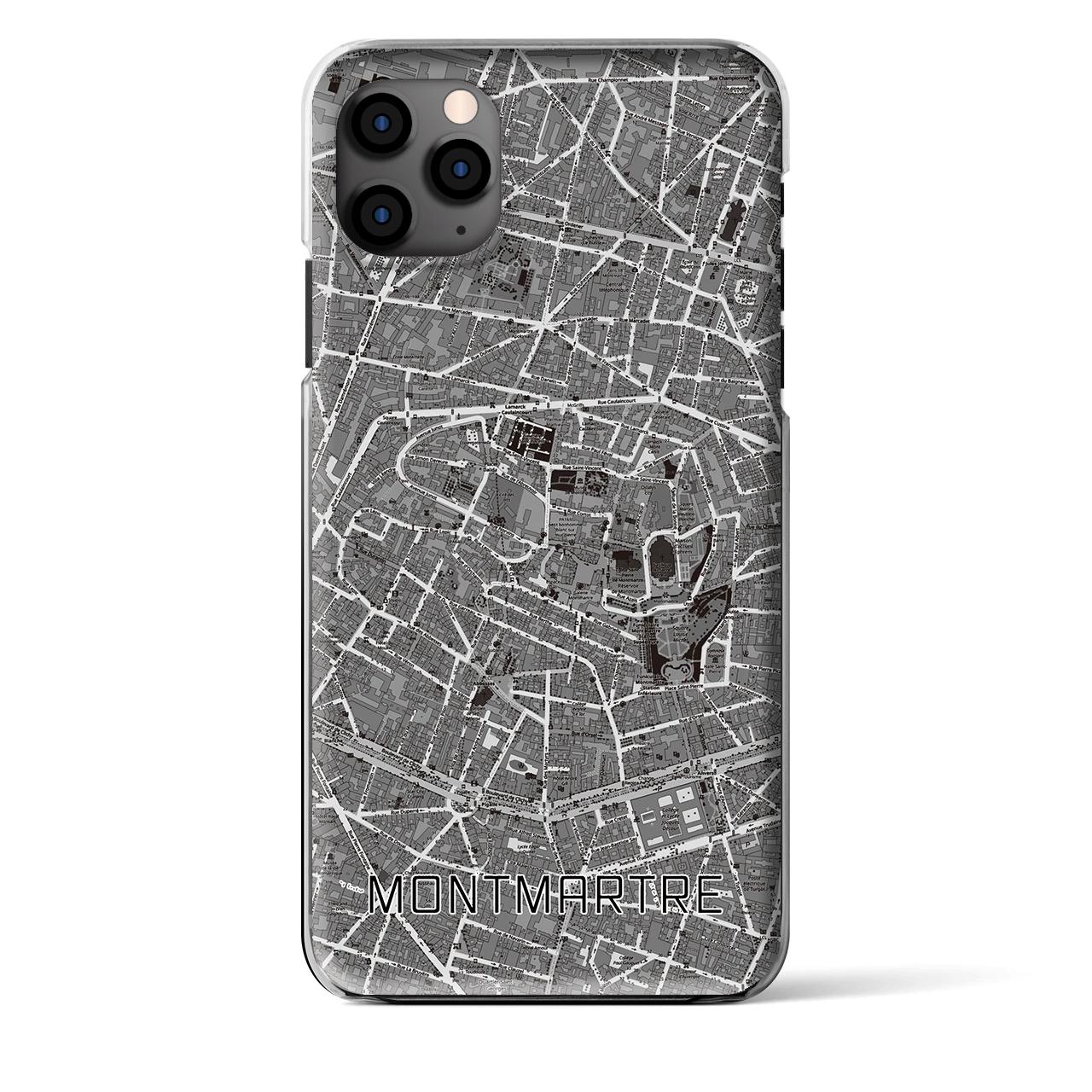 【モンマルトル(フランス)】地図柄iPhoneケース(クリアタイプ)