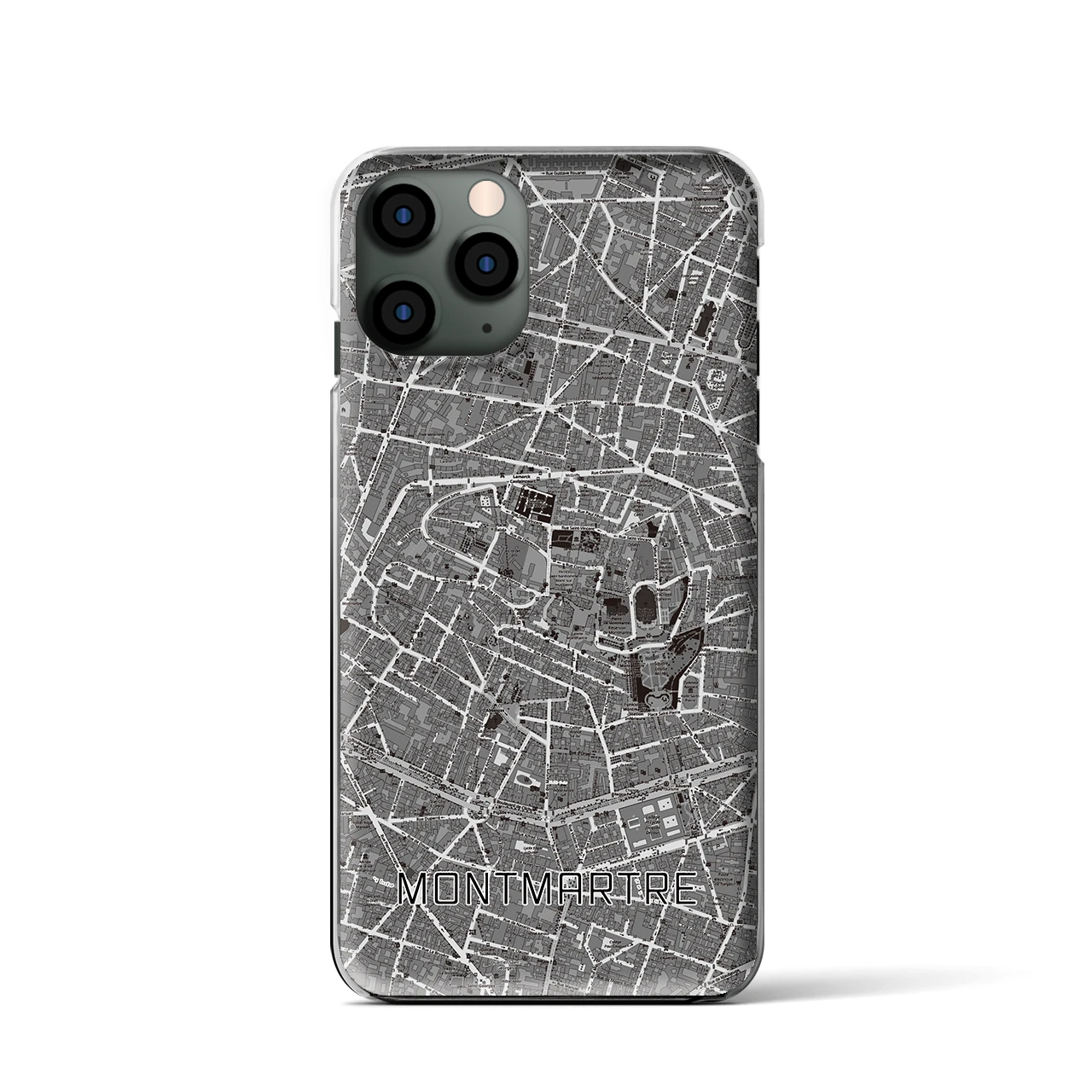 【モンマルトル(フランス)】地図柄iPhoneケース(クリアタイプ)