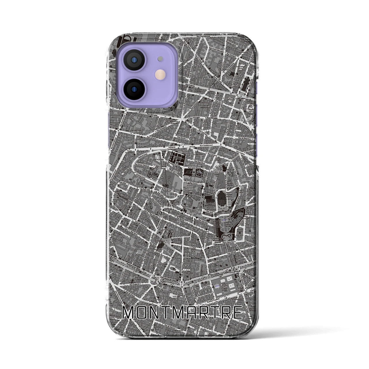 【モンマルトル(フランス)】地図柄iPhoneケース(クリアタイプ)