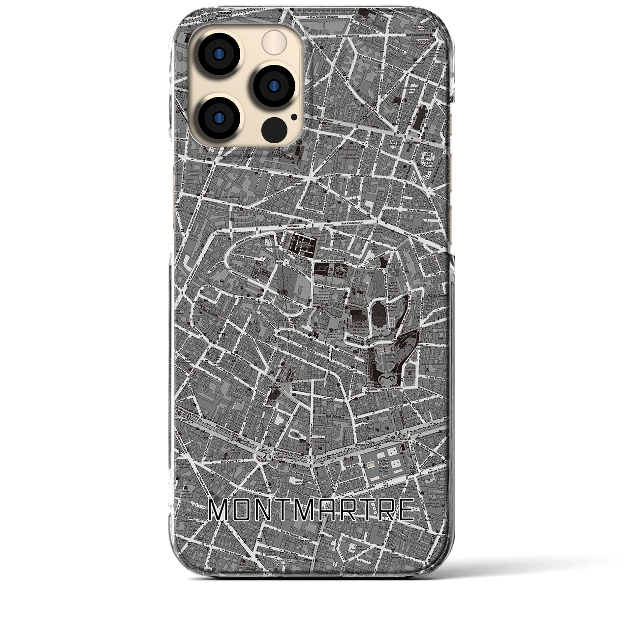 【モンマルトル(フランス)】地図柄iPhoneケース(クリアタイプ)