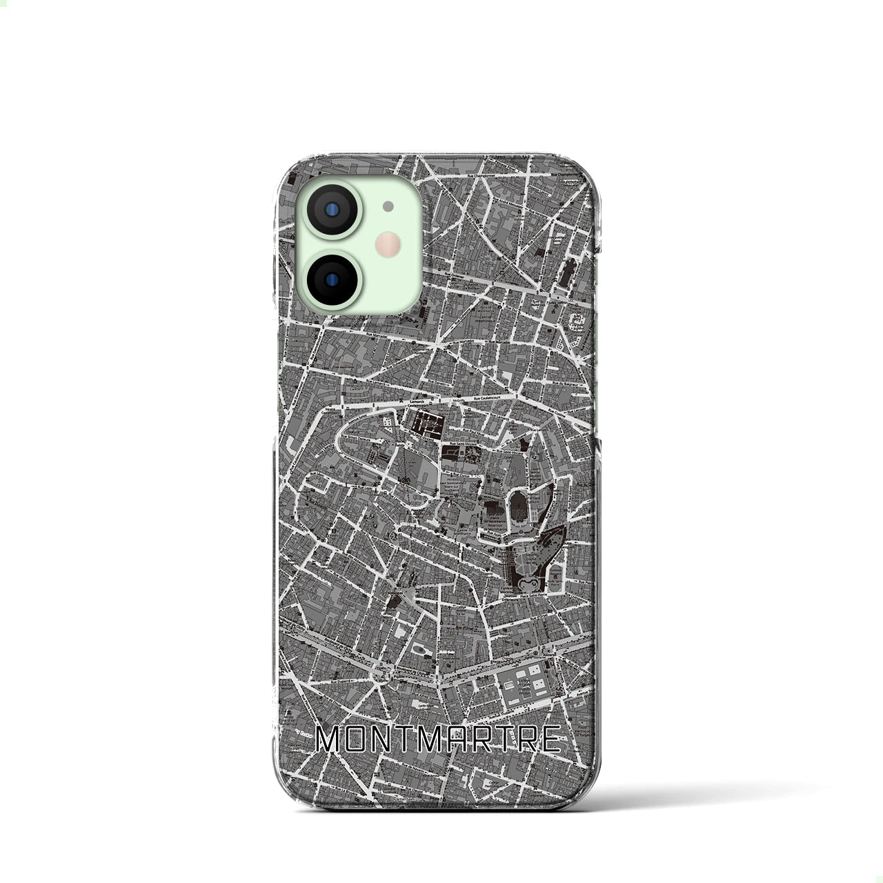 【モンマルトル(フランス)】地図柄iPhoneケース(クリアタイプ)