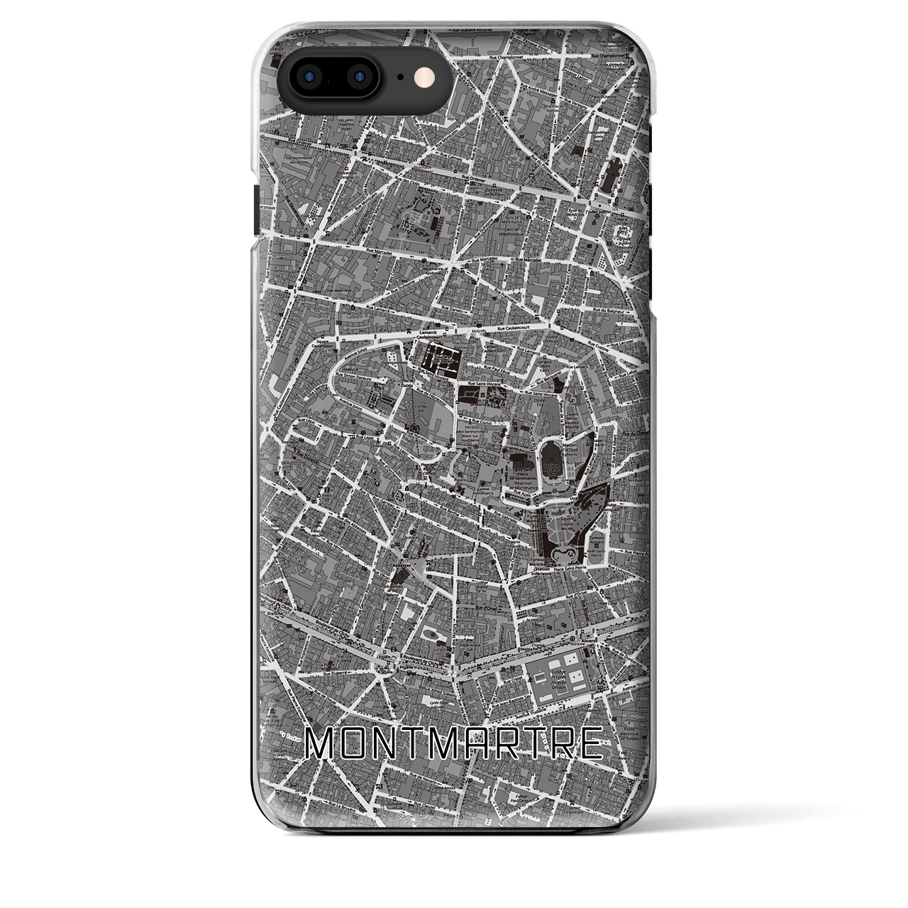 【モンマルトル(フランス)】地図柄iPhoneケース(クリアタイプ)