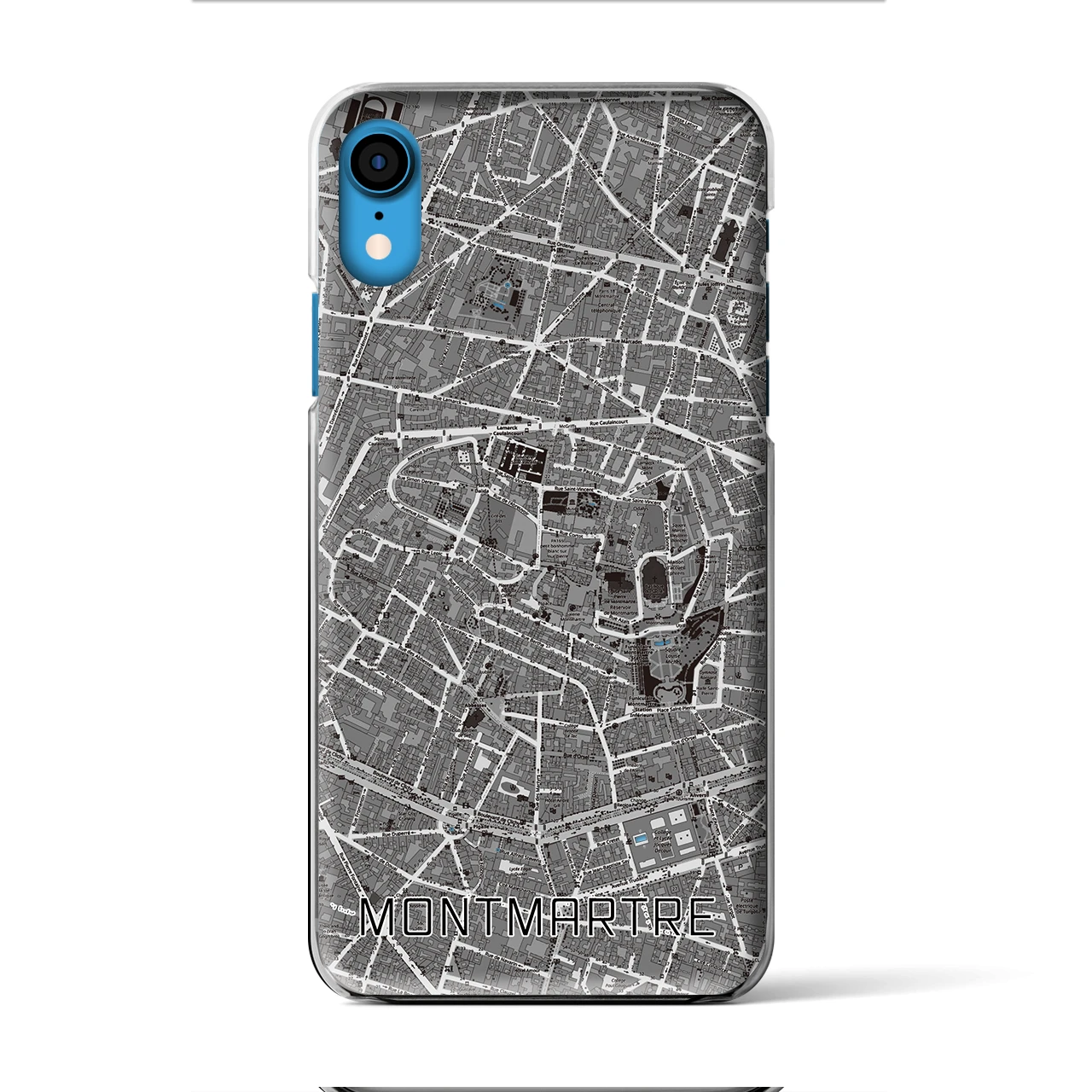 【モンマルトル(フランス)】地図柄iPhoneケース(クリアタイプ)