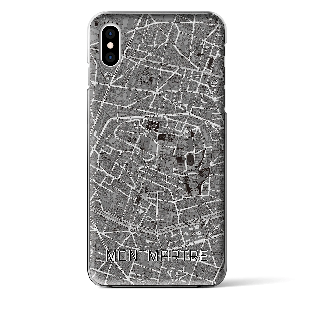 【モンマルトル(フランス)】地図柄iPhoneケース(クリアタイプ)