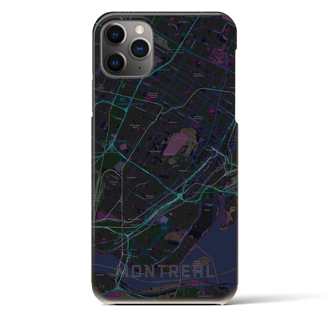 【モントリオール(カナダ)】地図柄iPhoneケース(バックカバータイプ)