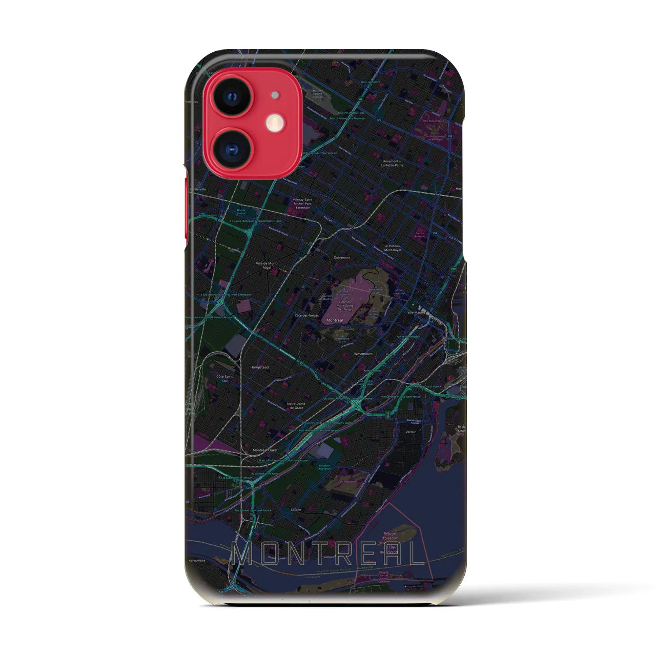 【モントリオール(カナダ)】地図柄iPhoneケース(バックカバータイプ)