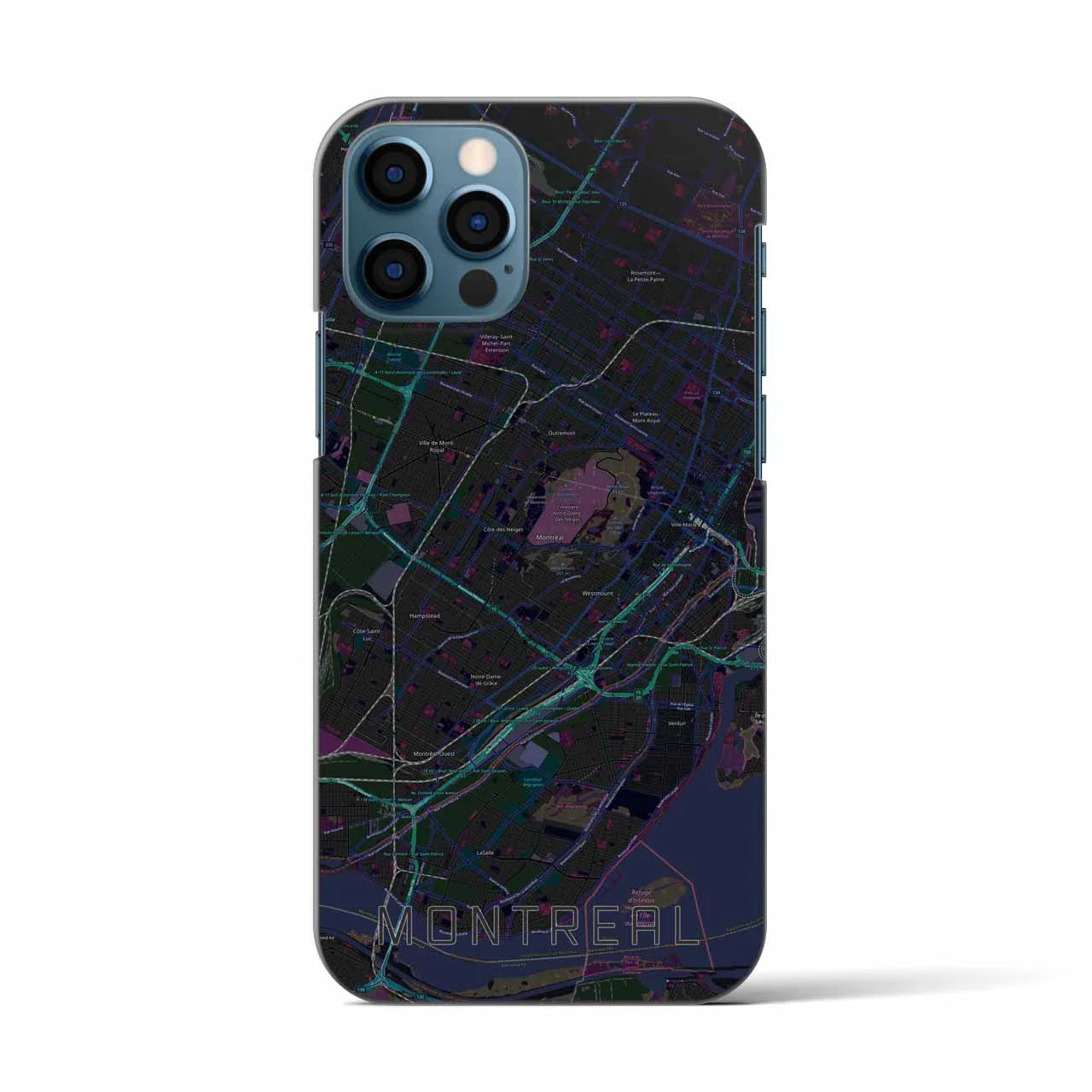 【モントリオール(カナダ)】地図柄iPhoneケース(バックカバータイプ)