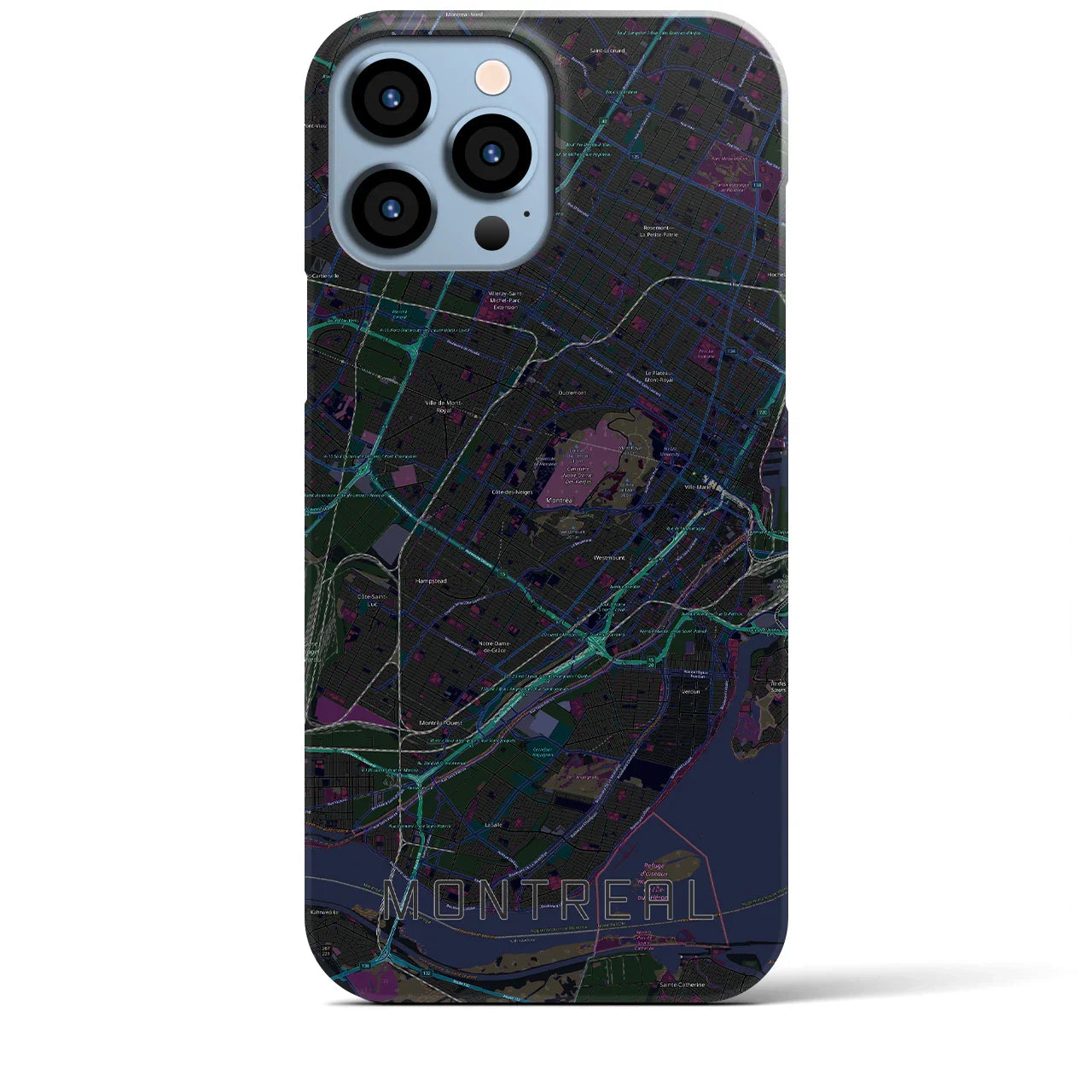 【モントリオール(カナダ)】地図柄iPhoneケース(バックカバータイプ)