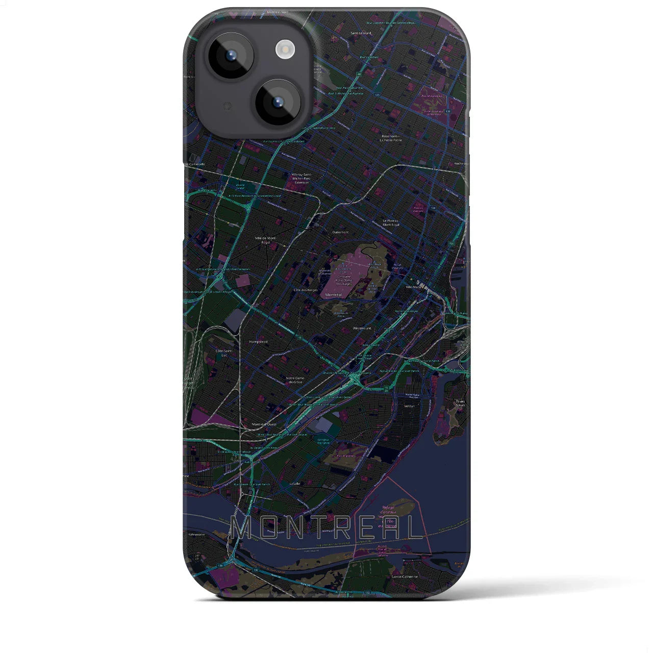 【モントリオール(カナダ)】地図柄iPhoneケース(バックカバータイプ)