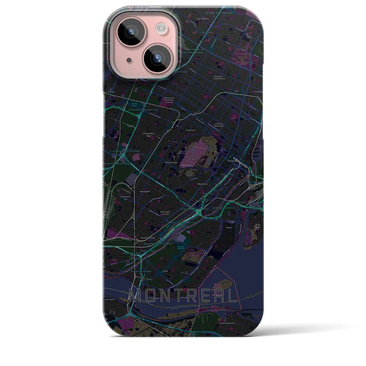 【モントリオール(カナダ)】地図柄iPhoneケース(バックカバータイプ)