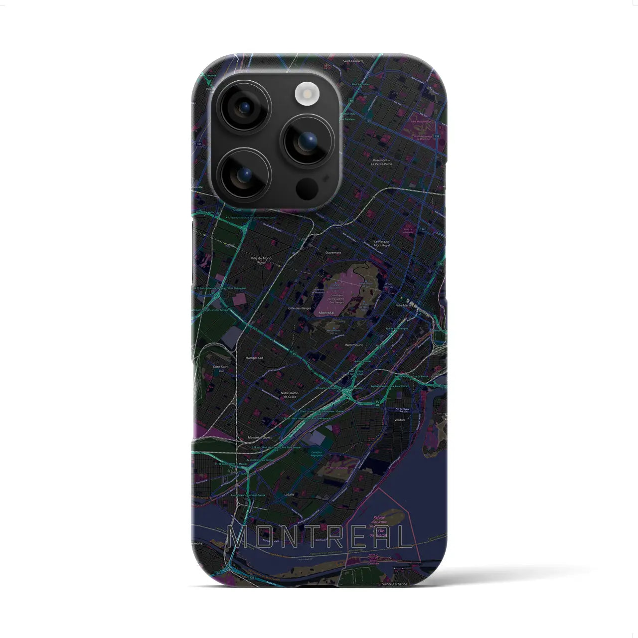 【モントリオール(カナダ)】地図柄iPhoneケース(バックカバータイプ)