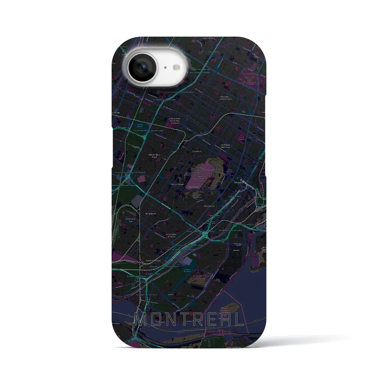 【モントリオール(カナダ)】地図柄iPhoneケース(バックカバータイプ)