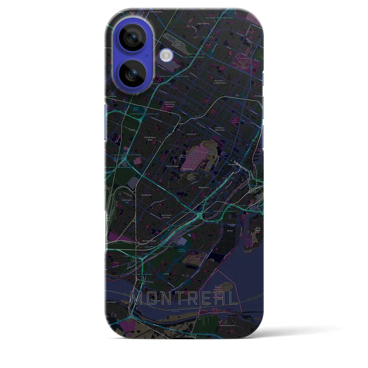 【モントリオール(カナダ)】地図柄iPhoneケース(バックカバータイプ)