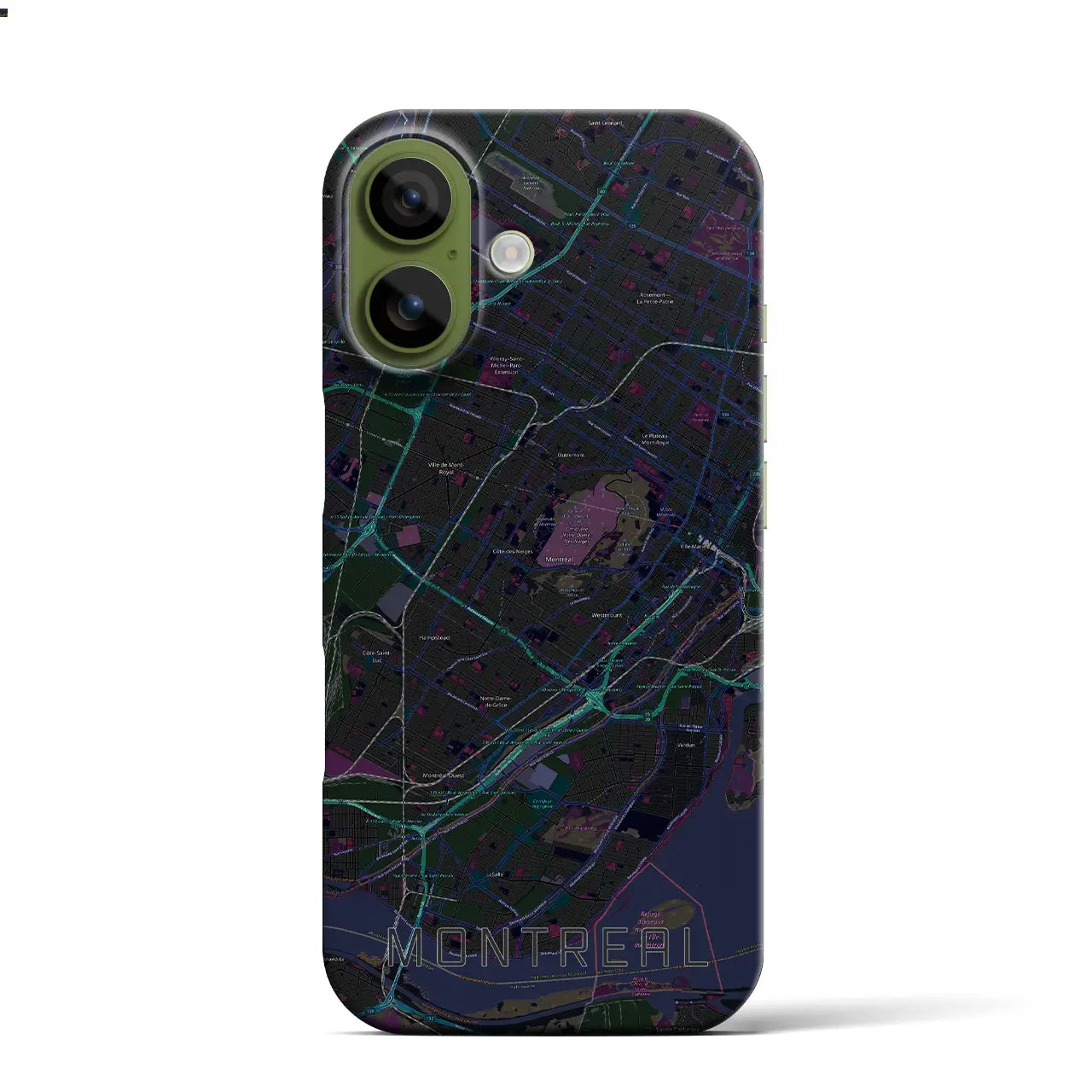 【モントリオール(カナダ)】地図柄iPhoneケース(バックカバータイプ)