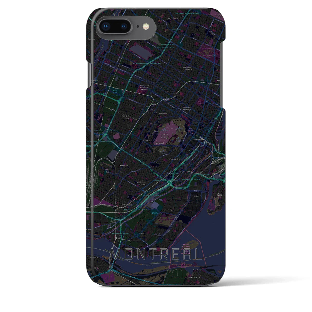 【モントリオール(カナダ)】地図柄iPhoneケース(バックカバータイプ)