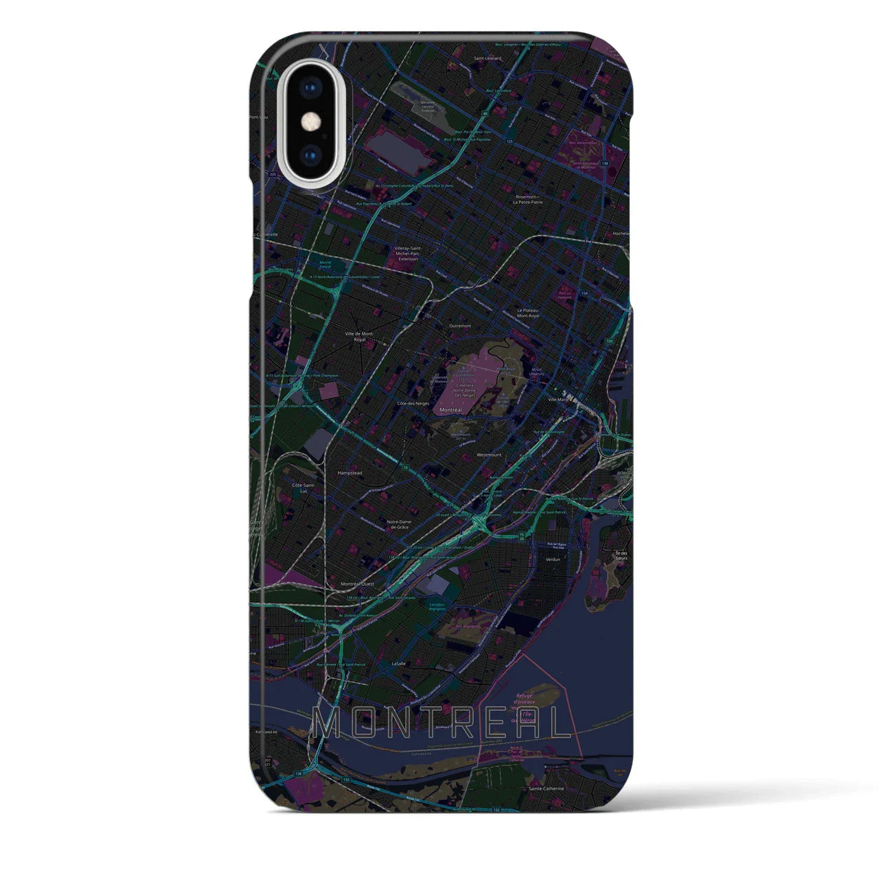 【モントリオール(カナダ)】地図柄iPhoneケース(バックカバータイプ)