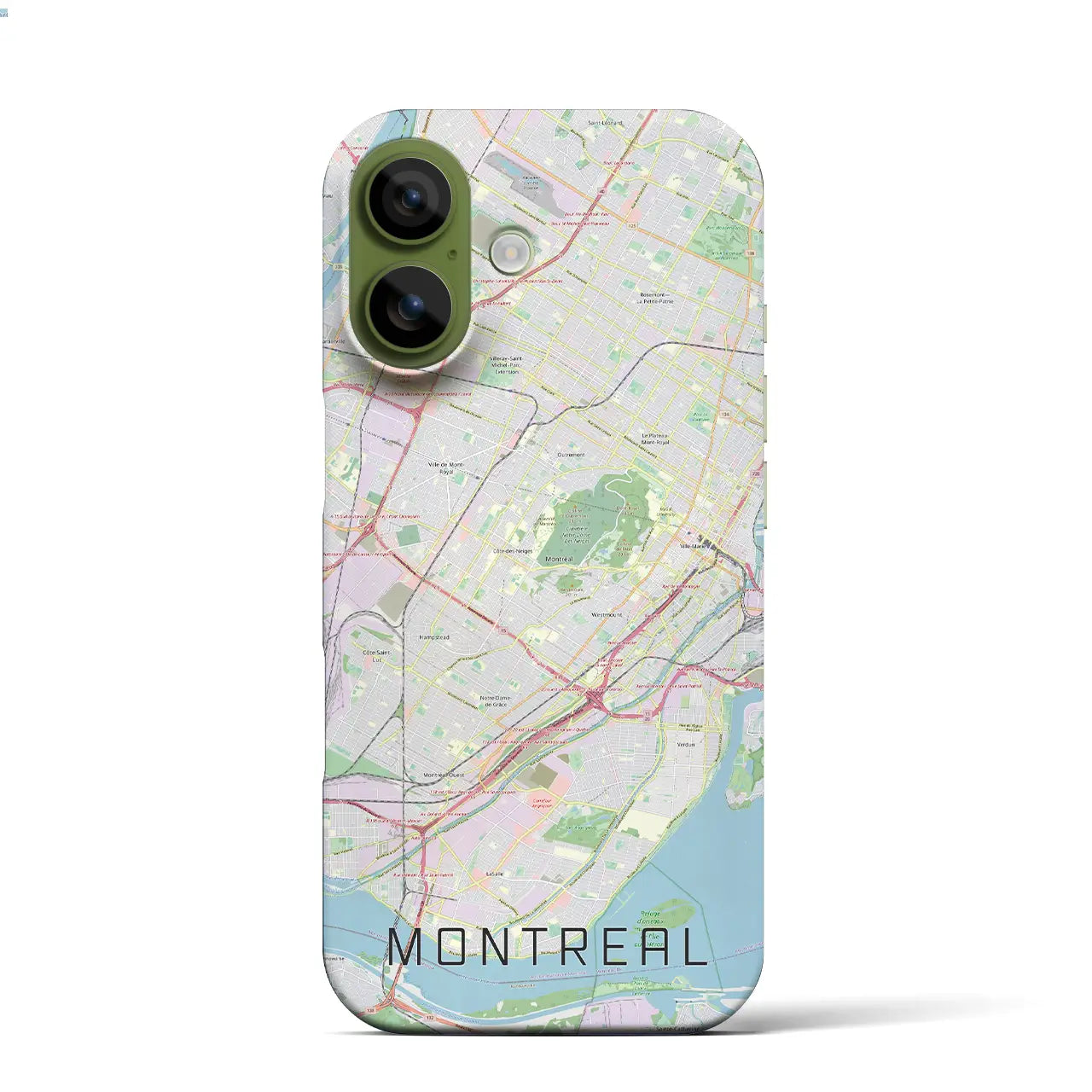 【モントリオール(カナダ)】地図柄iPhoneケース(バックカバータイプ)
