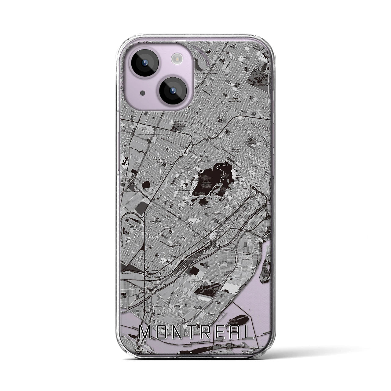 【モントリオール(カナダ)】地図柄iPhoneケース(クリアタイプ)