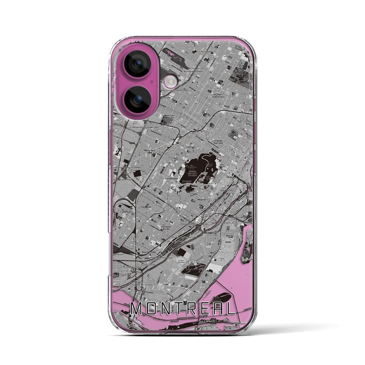 【モントリオール(カナダ)】地図柄iPhoneケース(クリアタイプ)