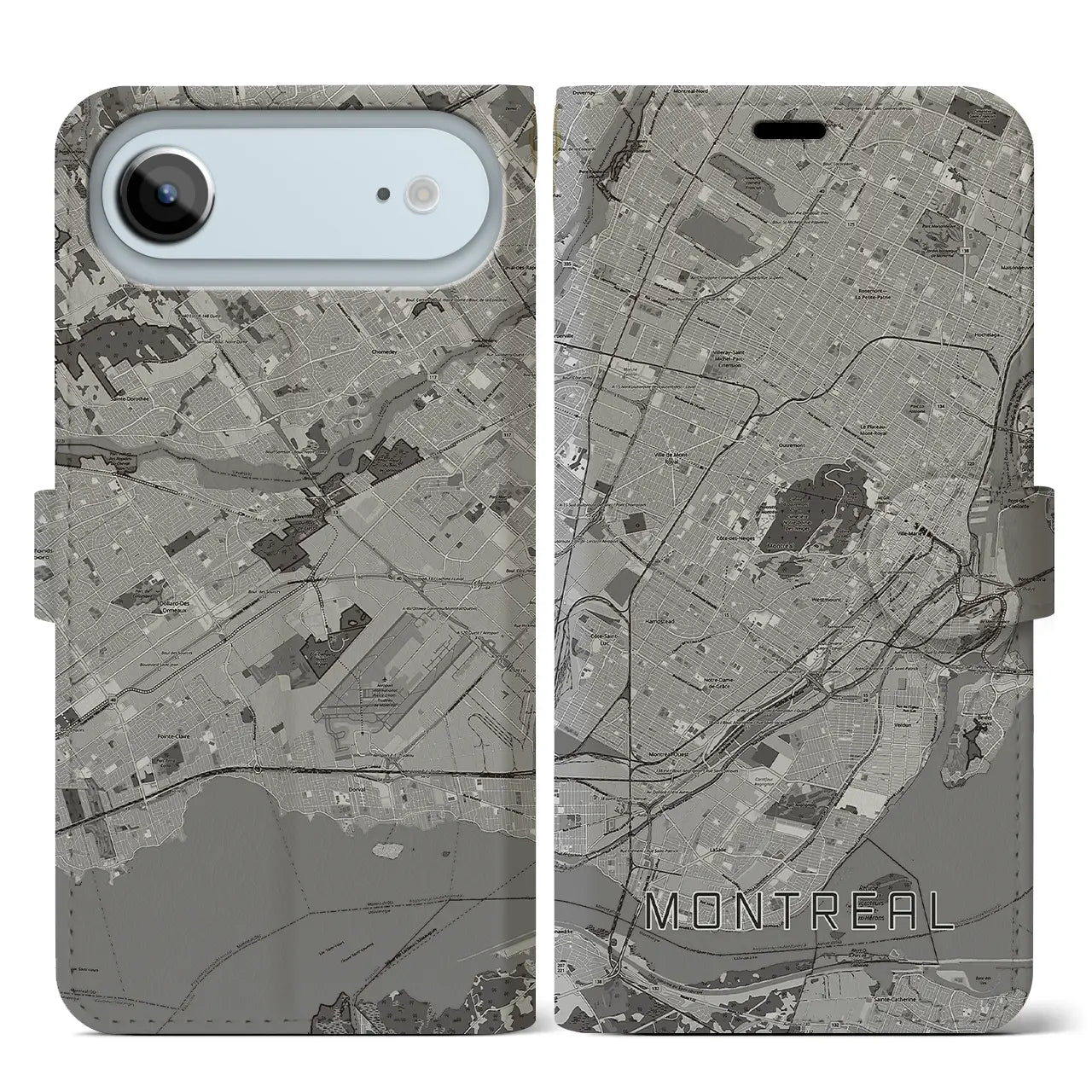 【モントリオール(カナダ)】地図柄iPhoneケース(手帳タイプ)