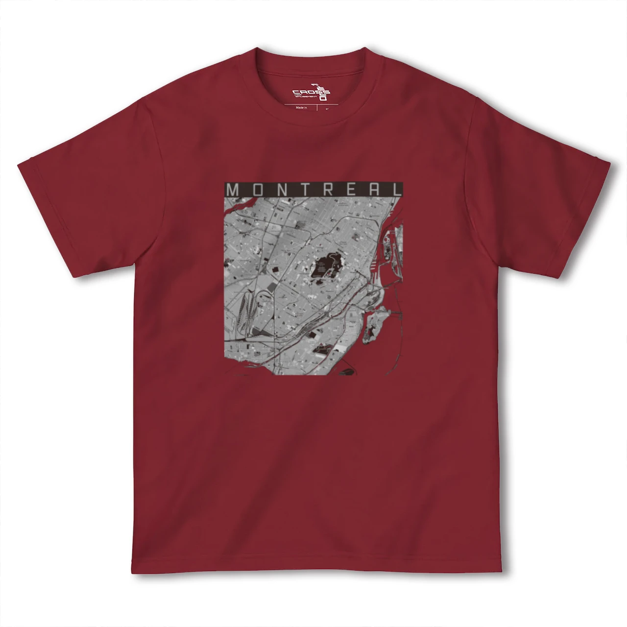 【モントリオール(カナダ)】地図柄ヘビーウェイトTシャツ