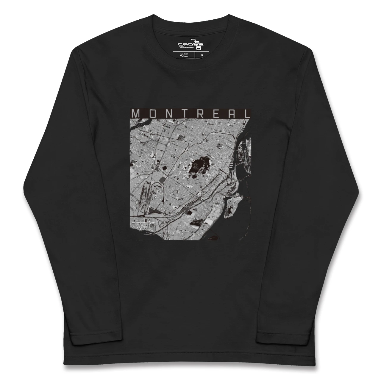 【モントリオール(カナダ)】地図柄ロングスリーブTシャツ