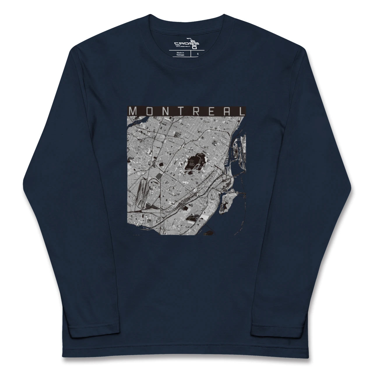【モントリオール(カナダ)】地図柄ロングスリーブTシャツ