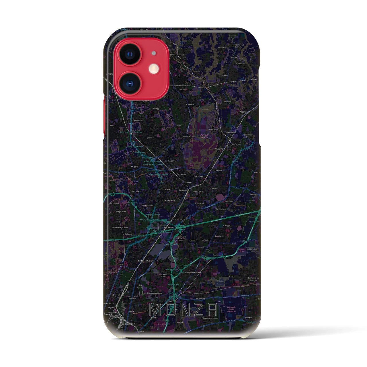 【モンツァ(イタリア)】地図柄iPhoneケース(バックカバータイプ)