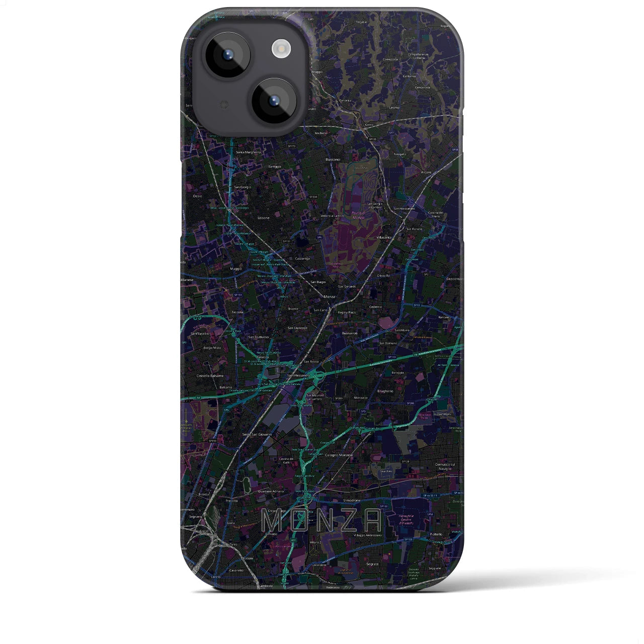 【モンツァ(イタリア)】地図柄iPhoneケース(バックカバータイプ)